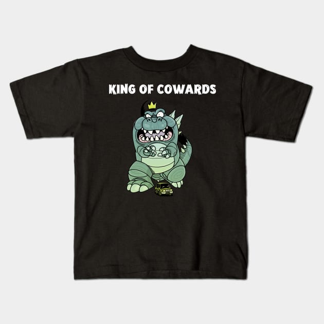 King of Cowards Kids T-Shirt by A Reel Keeper